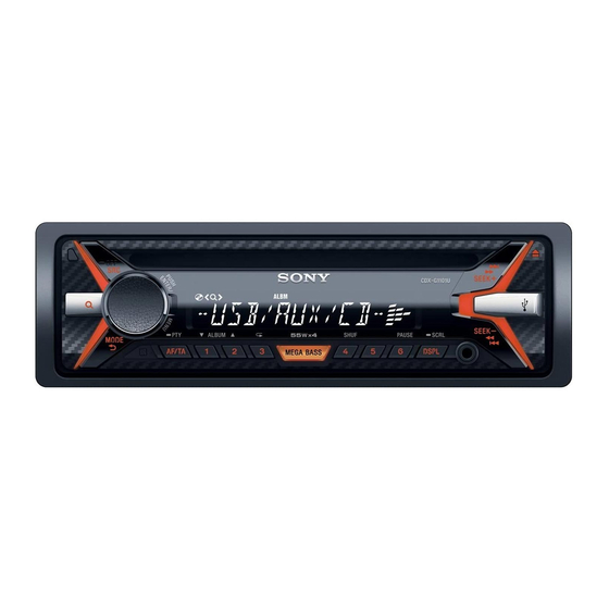 Sony CDX-G1102U Instrucciones De Uso