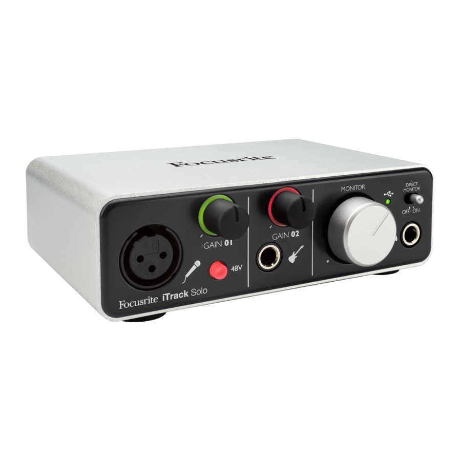 Focusrite iTrack Solo - Manual de la Interfaz de Audio USB | ManualsLib