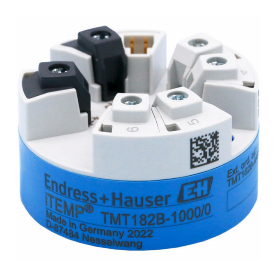 Endress+Hauser HART iTEMP TMT182B Manuales