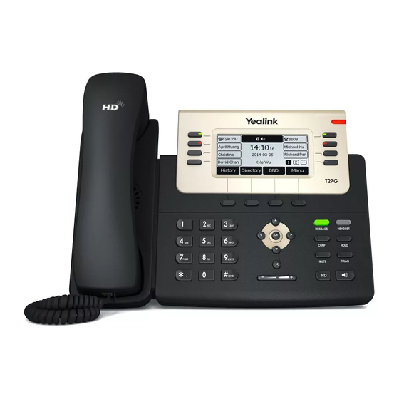 Yealink T27G Guía Rápida