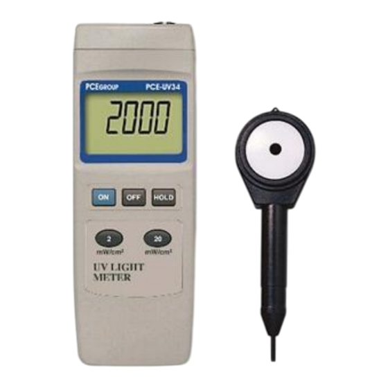 PCE Instruments PCE-UV34 Manual De Instrucciones