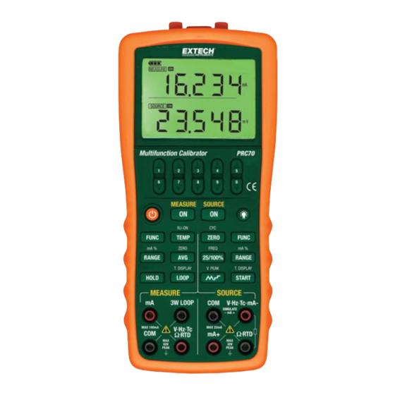 Extech Instruments PRC70 Manual Del Usuario