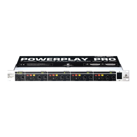 Behringer POWERPLAY PRO HA4400 Breve Guía