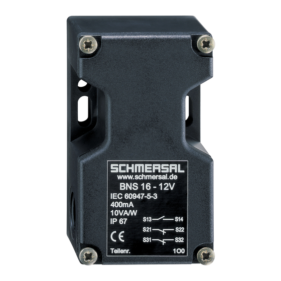 schmersal BNS 16 Serie Manual De Instrucciones