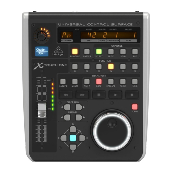 Behringer X-TOUCH ONE Guia De Inicio Rapido