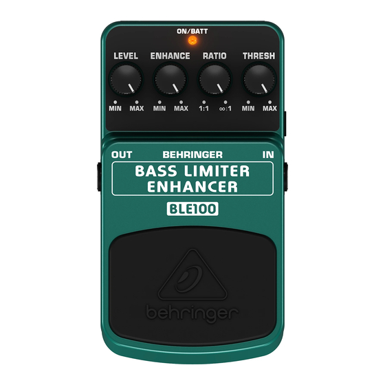 Behringer BASS LIMITER ENHANCER BLE100 Manual De Instrucciones
