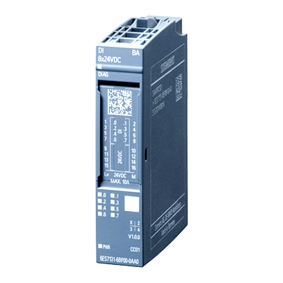 Siemens SIMATIC ET 200SP DI 8x24VDC BA Manual De Producto