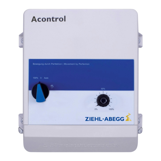 ZIEHL-ABEGG Acontrol PXET6Q Manual De Instrucciones