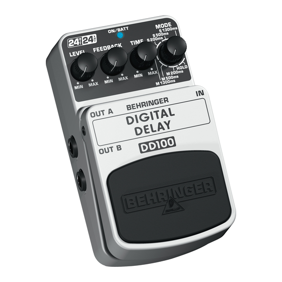 Behringer DIGITAL DELAY DD100 Guia Del Usuario