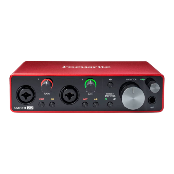 Focusrite Scarlett 2i2 Studio Guia Del Usuario