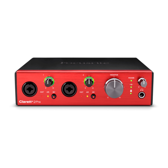 Focusrite Clarett 2 Pre Guia Del Usuario