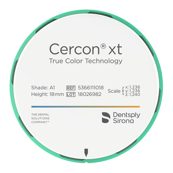 Dentsply Sirona Cercon base Instrucciones De Uso