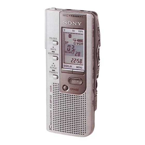 Sony ICD-BP150 Manual De Instrucciones