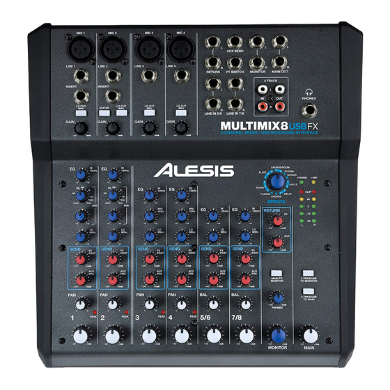 Alesis MULTIMIX 8 USB FX Manual De Inicio Rápido