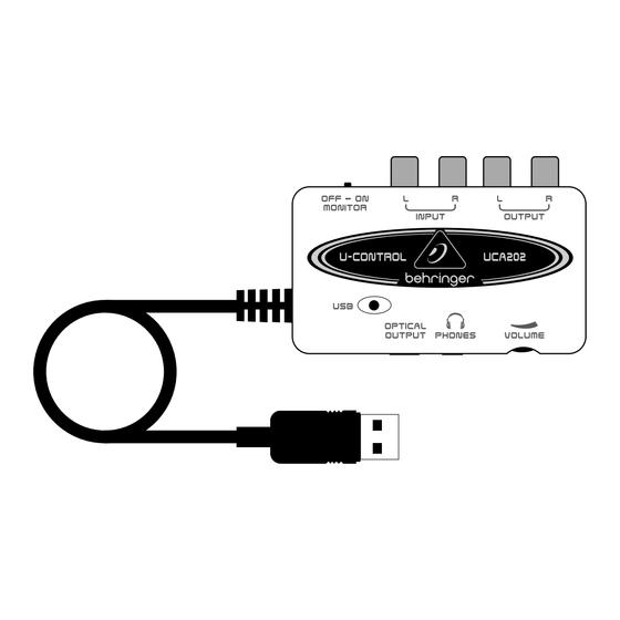 Behringer U-CONTROL UCA202 Manual Del Usuario