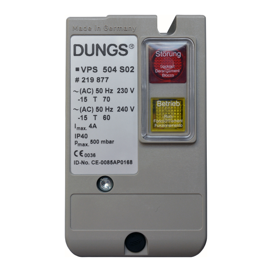 Dungs VPS 504 Serie Instrucciones De Servicio Y De Montaje