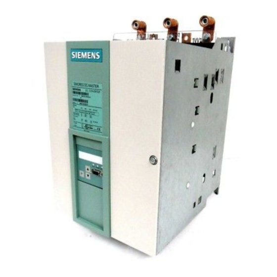 Siemens SIMOREG DC-MASTER 6RA70 Instrucciones De Servicio