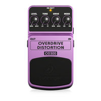 Behringer OVERDRIVE DISTORTION OD300 Guia Del Usuario