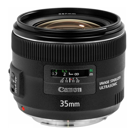 Canon EF35mm f/2 IS USM Instrucciones