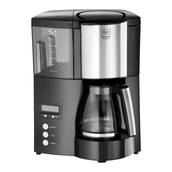 melitta OPTIMA TIMER Instrucciones De Uso