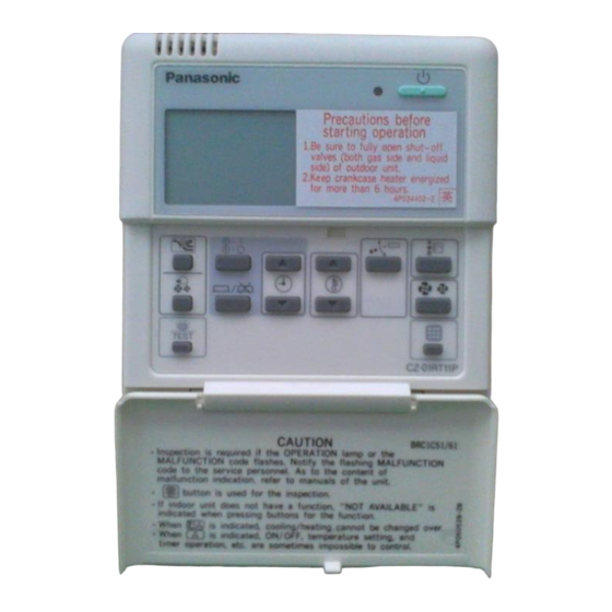 Panasonic CZ-01RT11P Manual De Instalación