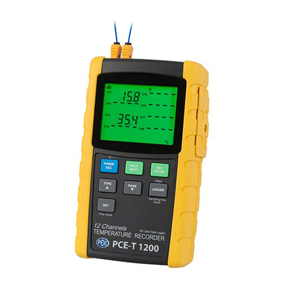 PCE Instruments PCE-T 1200 Manual De Instrucciones