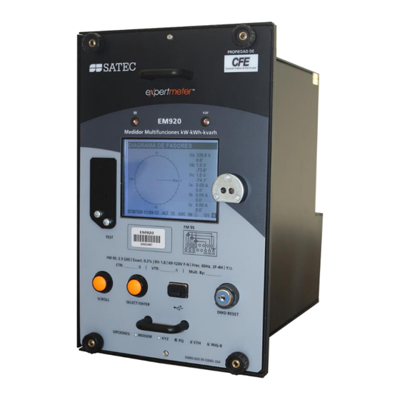 Satec expertmeter EM920 Manual De Instalación