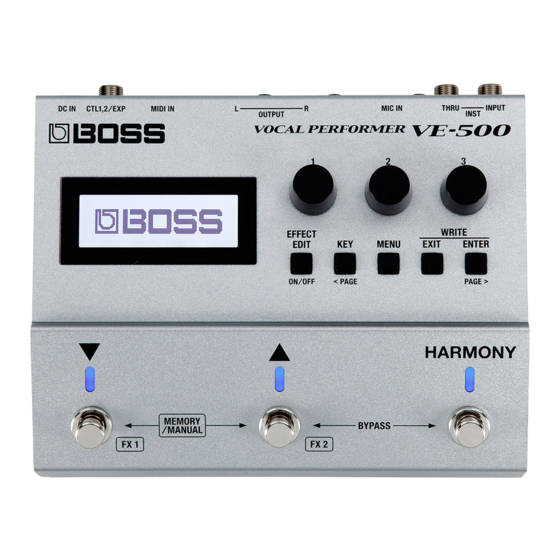 Boss VE-500 Manual Del Usuario