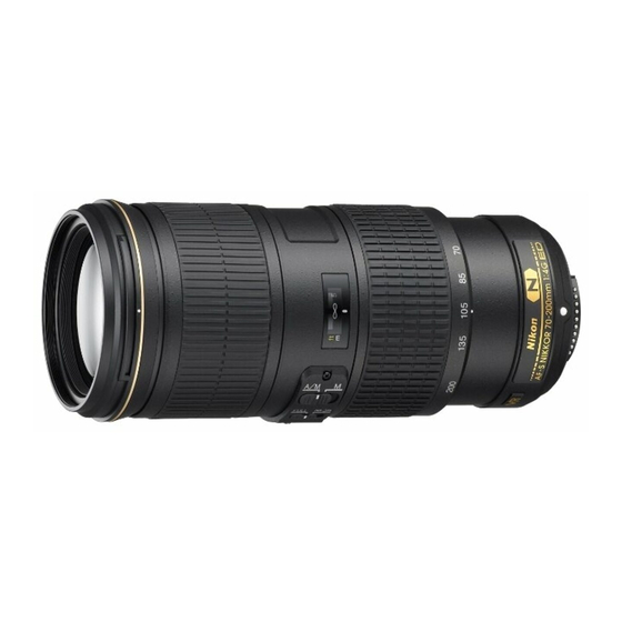 Nikon AF-S NIKKOR 70-200mm f/4G ED VR Manual Del Usuario