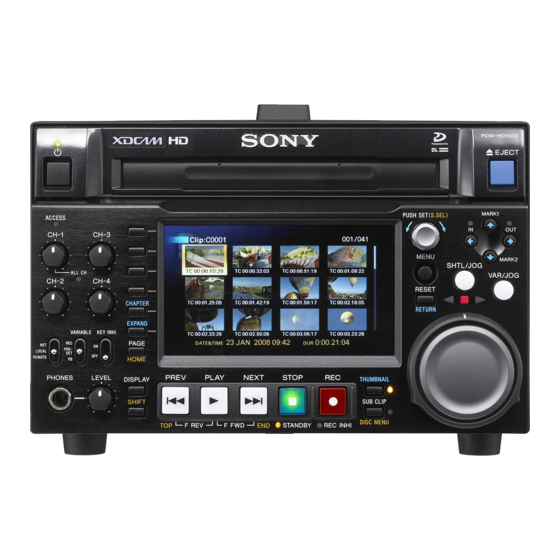 Sony PDW-F1600 Operación Manual