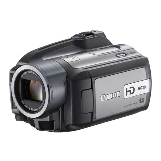 Canon VIXIA HG20 Manuales