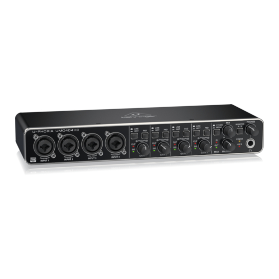 Behringer U-PHORIA UMC494HD Guia De Inicio Rapido