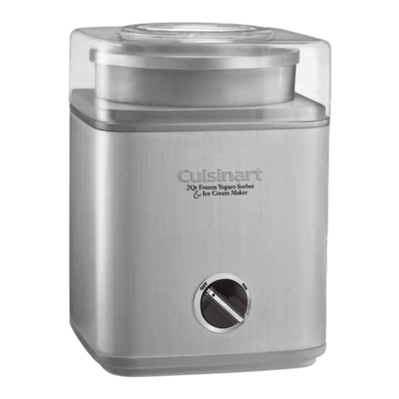 Cuisinart ICE-30 Serie Manual De Instrucciones Y Libro De Recetas