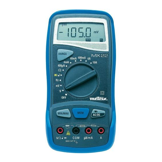 Metrix MX 22 Manual De Instrucciones