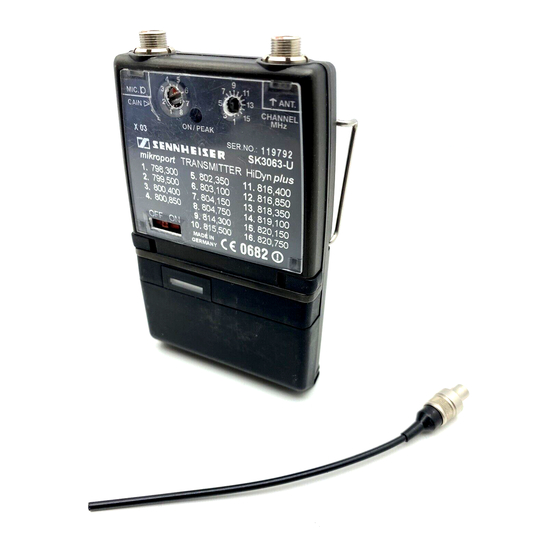 Sennheiser SK 3063-U Manual De Instrucciones