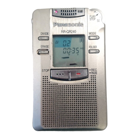 Panasonic RR-QR240 Instrucciones De Funcionamiento