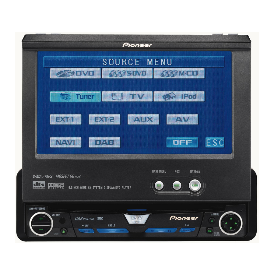 Pioneer AVH-P5700DVD Manual De Instrucciones