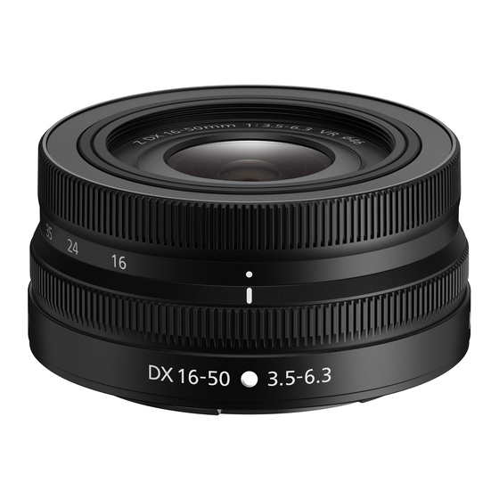 Nikon NIKKOR Z DX 16-50mm f/3.5-6.3 VR Manual Del Usuario