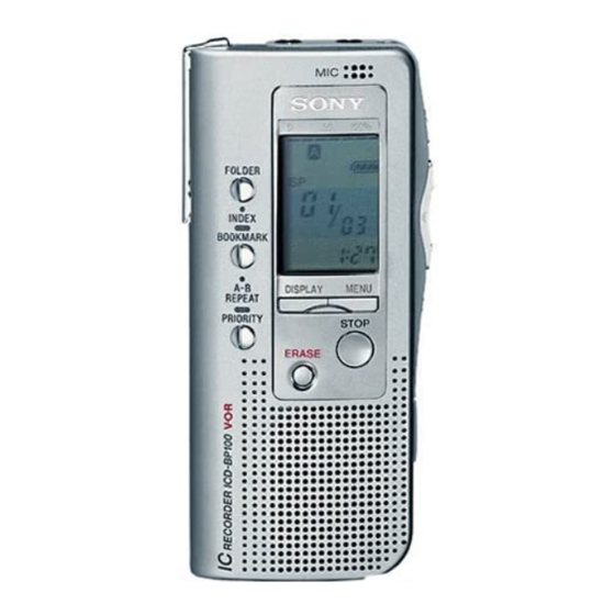 Sony ICD-BP100 Manual De Instrucciones