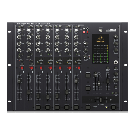 Behringer PRO MIXER DX2000USB Guia De Inicio Rapido