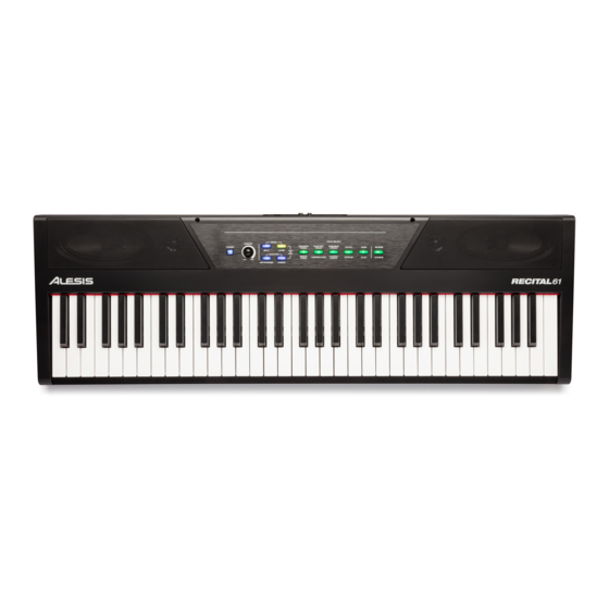 Alesis RECITAL 61 Guía De Usuario