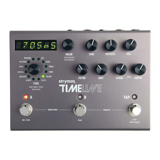 Strymon Timeline Manual Del Usuario