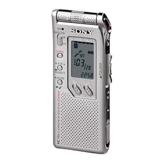 Sony ICD-ST25 Manual De Instrucciones