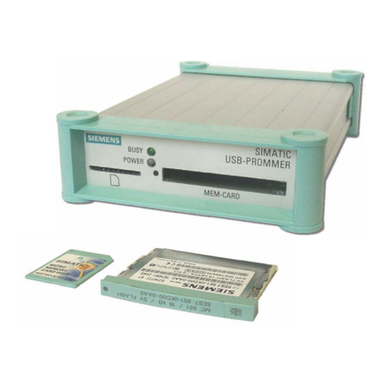 Siemens SIMATIC USB-Prommer Manual De Puesta En Marcha