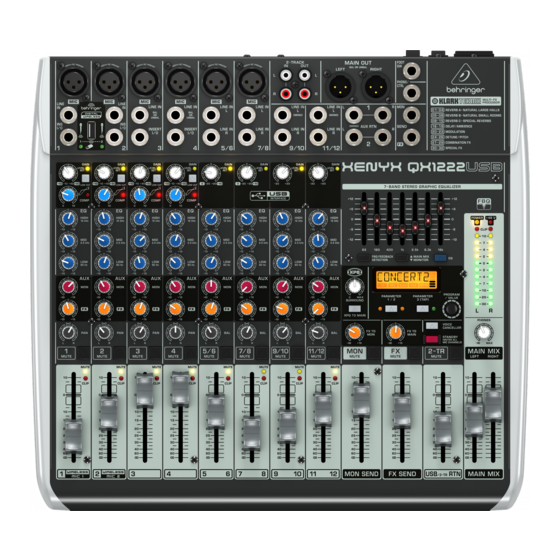 Behringer XENYX Instrucciones Breves