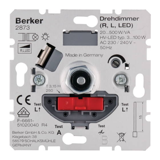 Berker 2873 Instrucciones De Uso