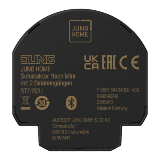 Jung HOME BTS1B2U Manual De Instrucciones