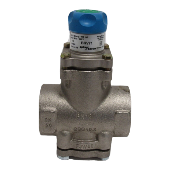 Spirax Sarco BRV71 Instrucciones De Instalación Y Mantenimiento