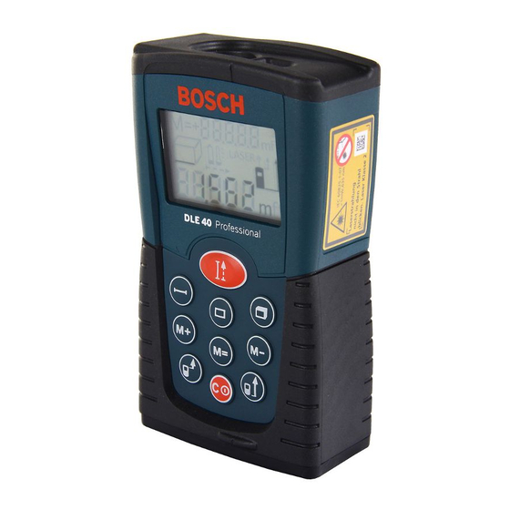 Bosch DLE 40 Professional Manuales