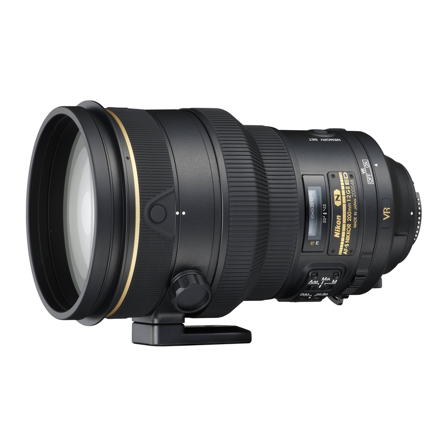 Nikon AF-S NIKKOR 200mm f/2G ED VR II Manual Del Usuario